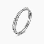 DY Crossover® Micro Pavé Band Ring in Platinum with Pavé Diamonds, 3.14mm
