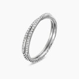 DY Crossover® Micro Pavé Band Ring in Platinum with Pavé Diamonds, 3.14mm