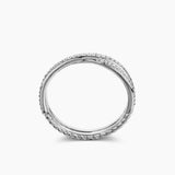DY Crossover® Micro Pavé Band Ring in Platinum with Pavé Diamonds, 3.14mm