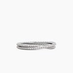 DY Crossover® Micro Pavé Band Ring in Platinum with Pavé Diamonds, 3.14mm