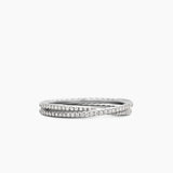 DY Crossover® Micro Pavé Band Ring in Platinum with Pavé Diamonds, 3.14mm