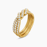 Continuance® Three Row Band Ring in 18K Yellow Gold with Diamonds, 6mm