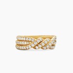 Continuance® Three Row Band Ring in 18K Yellow Gold with Diamonds, 6mm