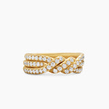 Continuance® Three Row Band Ring in 18K Yellow Gold with Diamonds, 6mm
