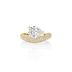 Off Center Pave Band Engagement Ring Semi Mount