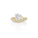 Off Center Pave Band Engagement Ring Semi Mount