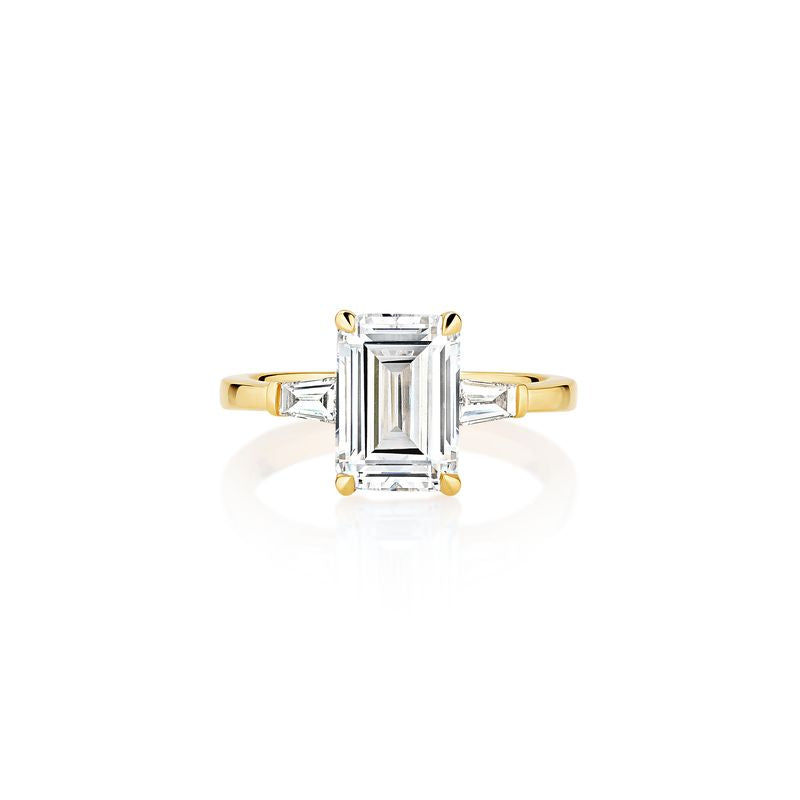 Classic Baguette Three Stone Engagement Ring