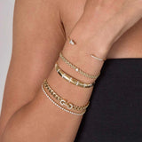 14k Princess Diamond Small Panther Chain Bracelet