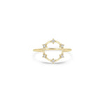 14K PRONG DIAMOND DASH SMALL CIRCLE RING