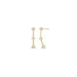 14k Prong Diamond Dash Arc Drop Earrings