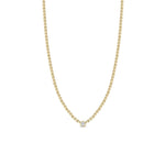 14k Floating Diamond Small Box Chain Necklace