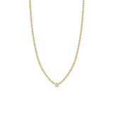 14k Floating Diamond Small Box Chain Necklace