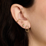 14k Beaded Marquise Diamond Bezel Studs
