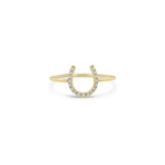 14K PAVÉ DIAMOND HORSESHOE RING