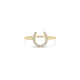 14K PAVÉ DIAMOND HORSESHOE RING