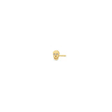14K ITTY BITTY SKULL WITH DIAMOND EYES STUD