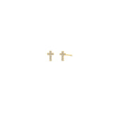 14K ITTY BITTY PAVÉ DIAMOND CROSS STUDS