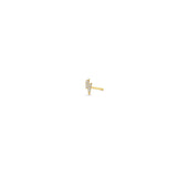 14K ITTY BITTY PAVÉ DIAMOND LIGHTNING BOLT STUD