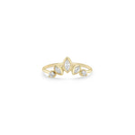 14K GRADUATING MARQUISE & PRONG DIAMOND FAN RING