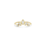14K GRADUATING MARQUISE and PRONG DIAMOND FAN RING