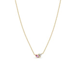 14K Marquise Pink Sapphire & Diamond Trio Necklace