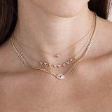 14K Marquise Pink Sapphire & Diamond Trio Necklace