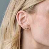 14k Princess & Baguette Diamond Arrow Chain Drop Earrings