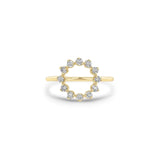 14k Yellow Gold Prong Diamond Circle Ring
