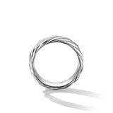 Sculpted Cable Contour Band Ring in Sterling Silver, 9mm