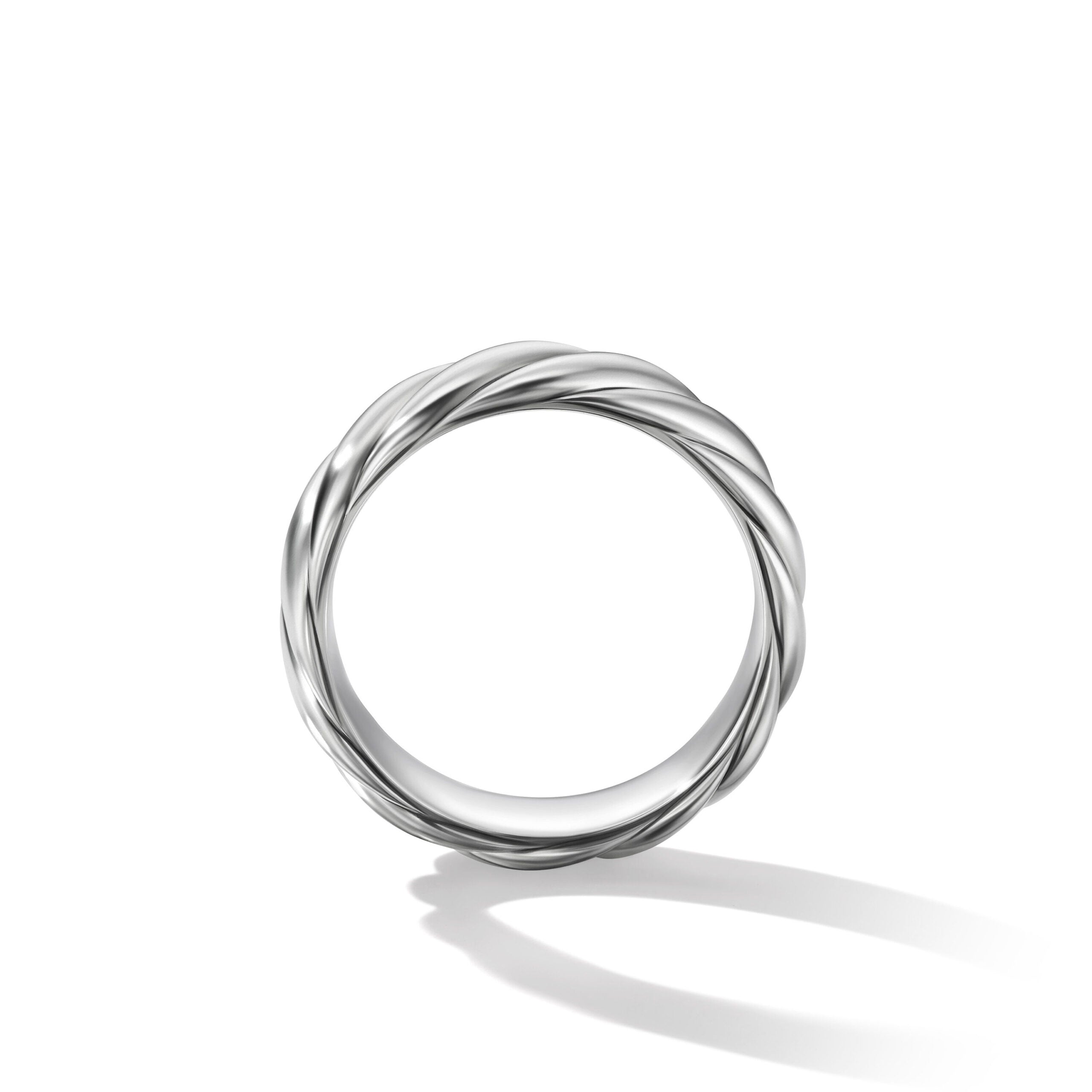 Sculpted Cable Contour Band Ring in Sterling Silver, 9mm