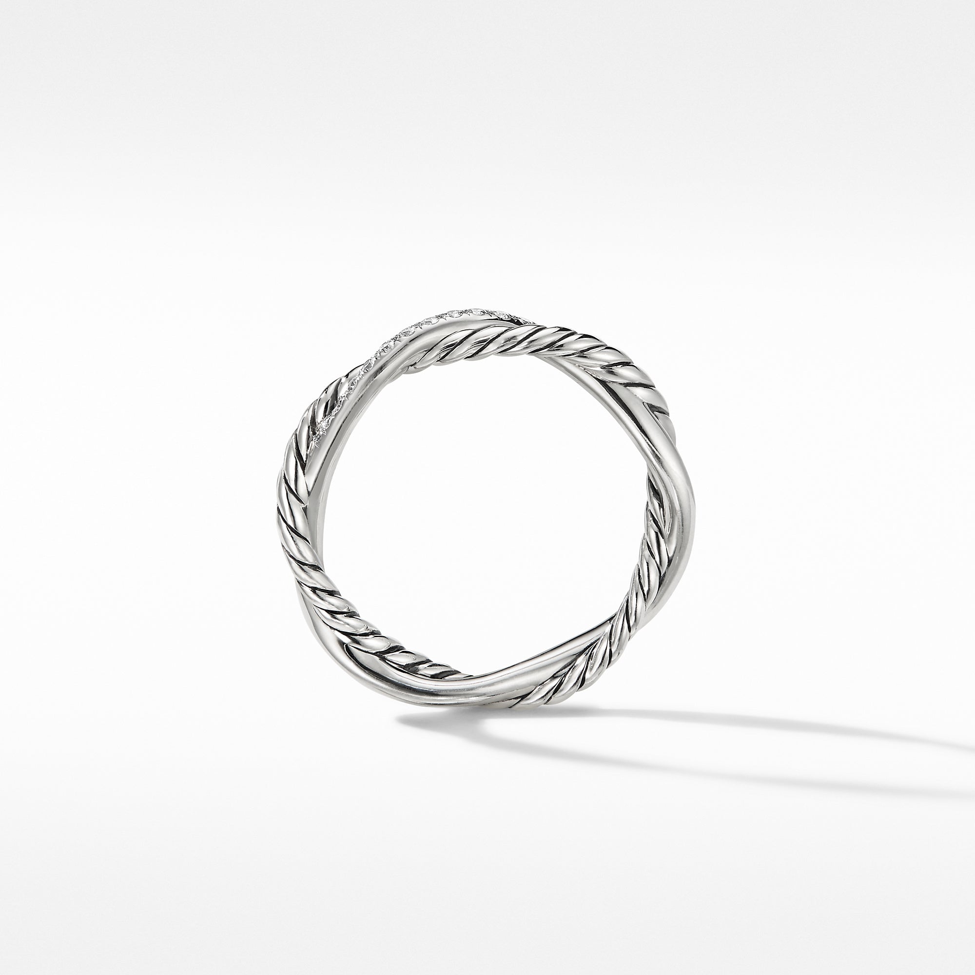 Petite Infinity Band Ring in Sterling Silver with Diamonds, 4mm