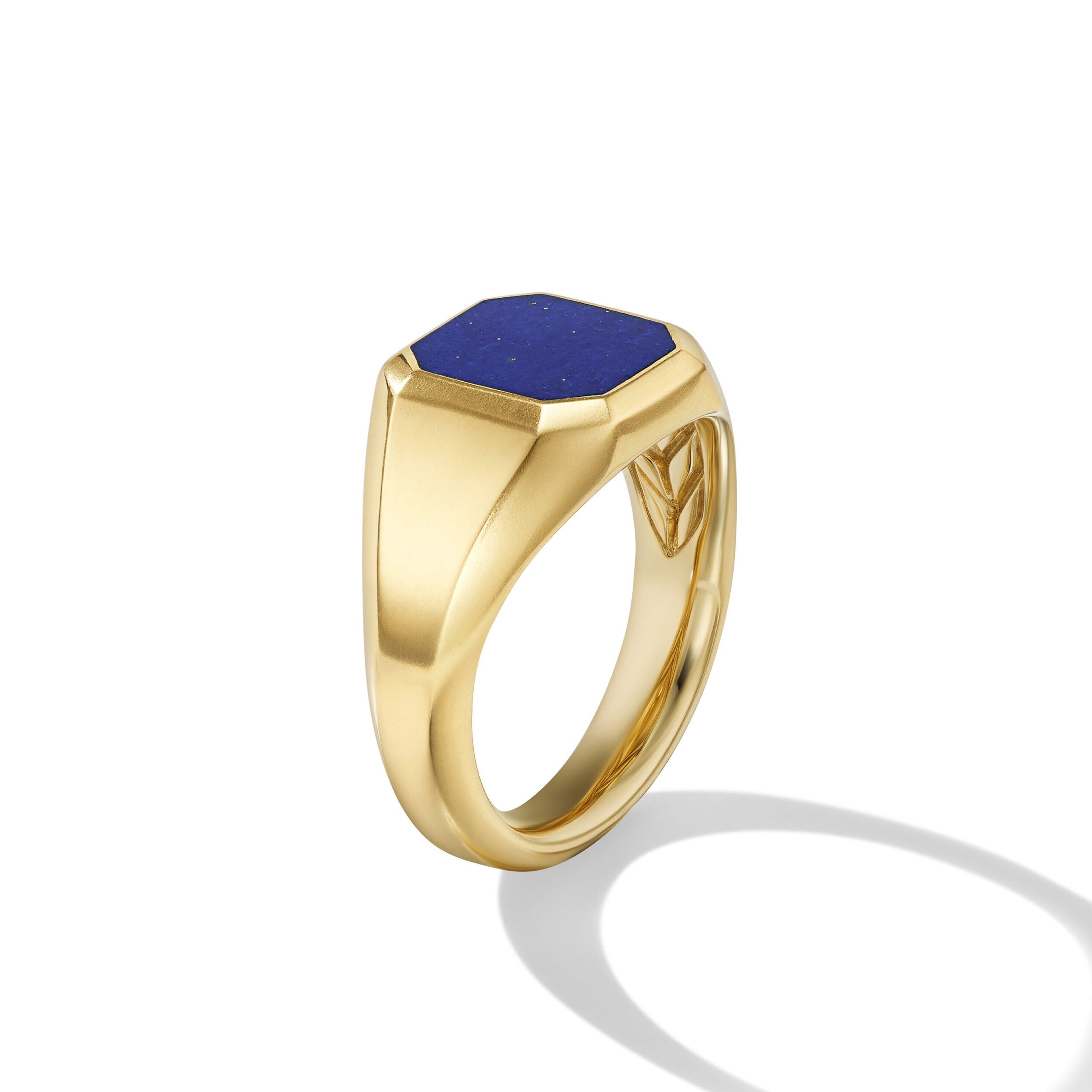 Streamline® Signet Ring in 18K Yellow Gold with Lapis, 14mm