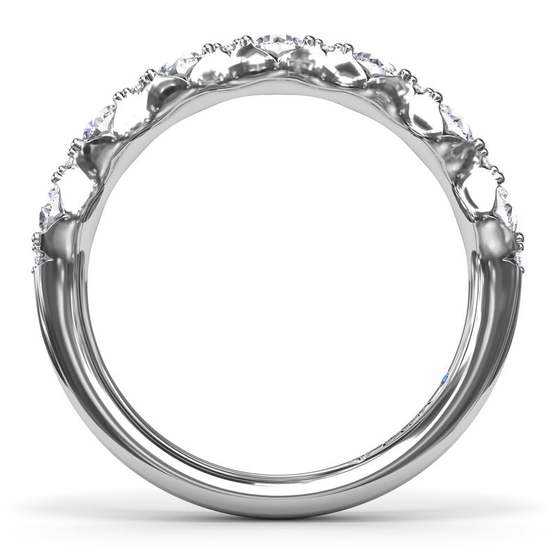 18K White Gold Round Diamond Anniversary Band