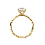 14K Yellow Gold Semi-Mount Engagement Ring with Hidden Halo