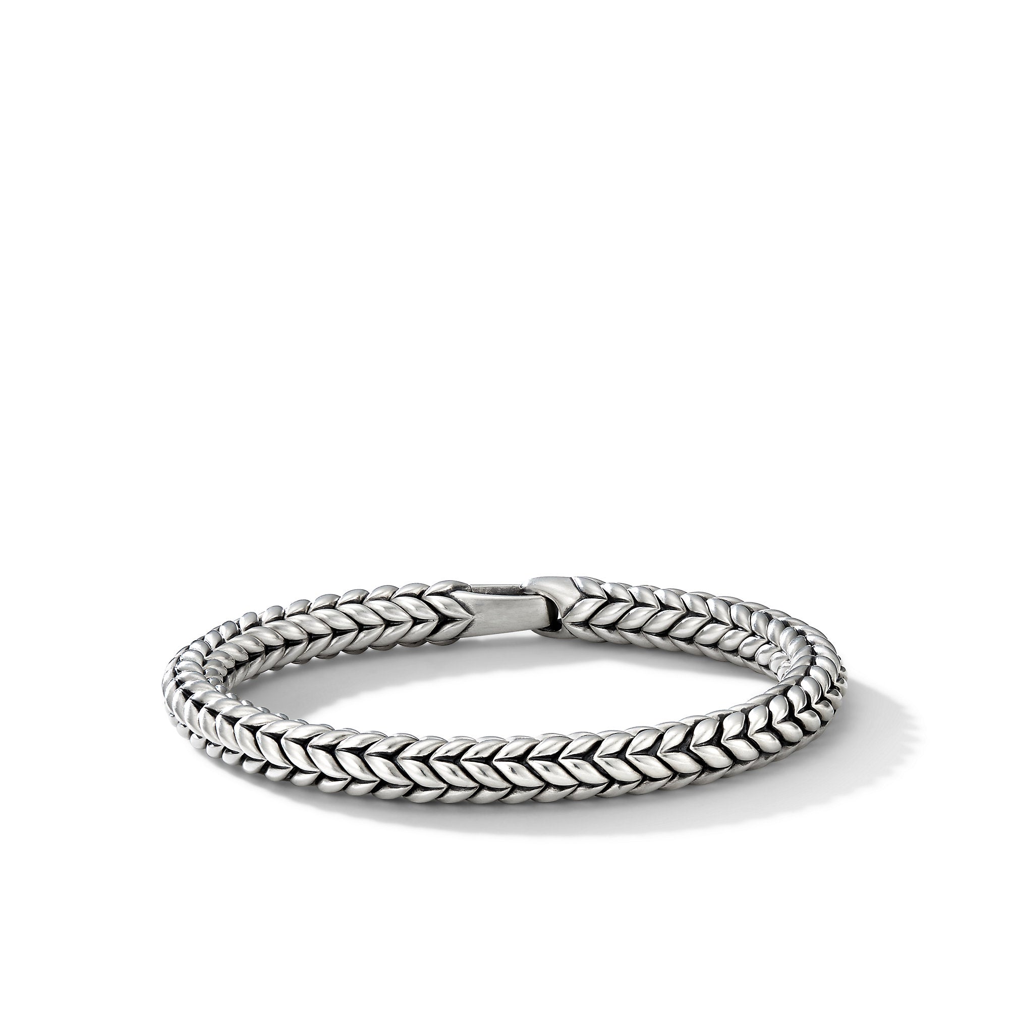 Chevron Bead Bracelet in Sterling Silver