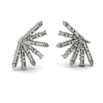 Karina Baguette Diamond Stud Earrings in 18K Yellow Gold