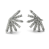 Karina Baguette Diamond Stud Earrings in 18K Yellow Gold
