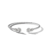 Starburst Cable Bracelet in Sterling Silver with Diamonds, 3.5mm
