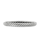 Sculpted Cable Bangle Bracelet in Sterling Silver, 7mm