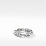 Petite Infinity Band Ring in Sterling Silver with Diamonds, 4mm