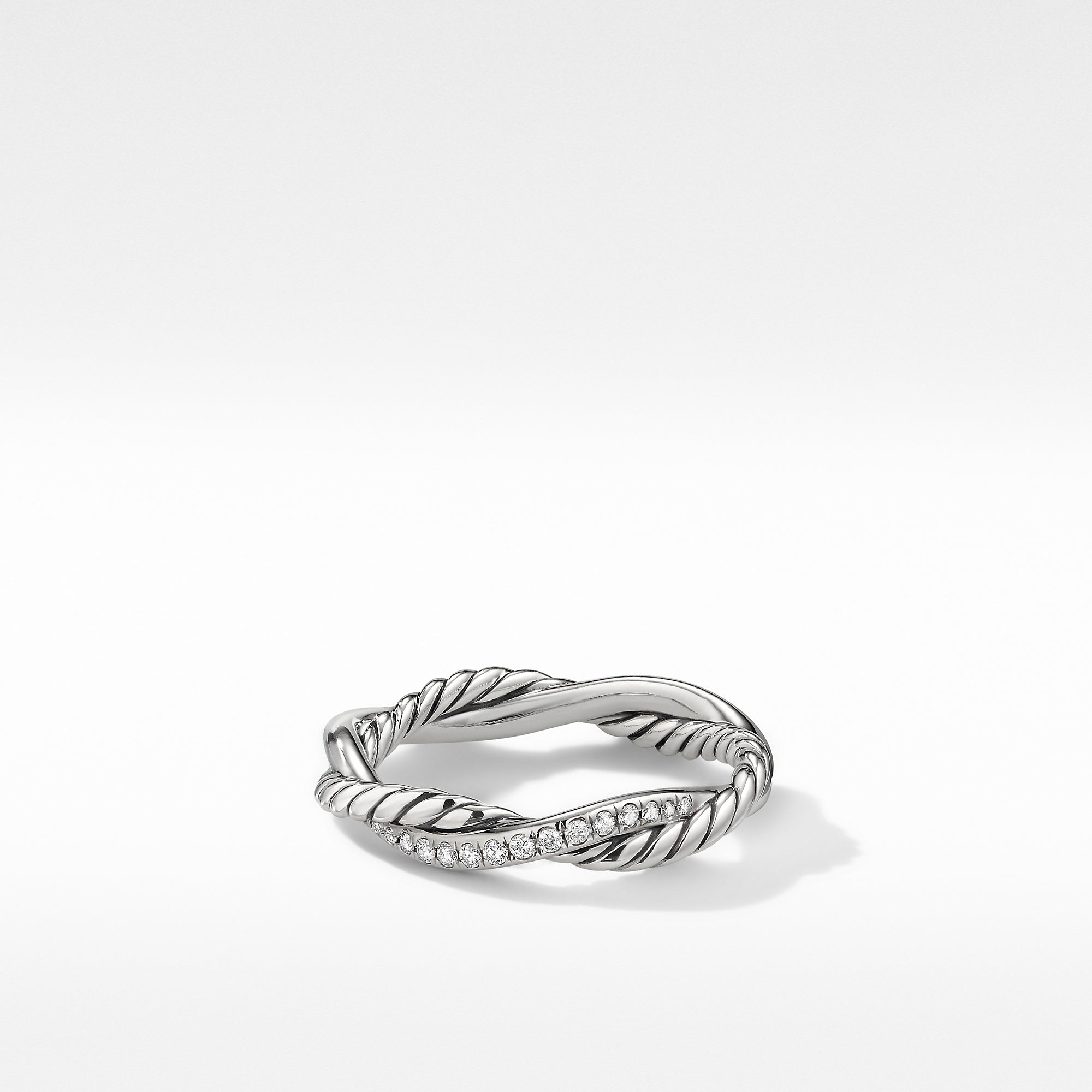 Petite Infinity Band Ring in Sterling Silver with Diamonds, 4mm