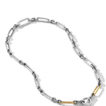 Lexington Chain Necklace in Sterling Silver with 18K Yellow Gold, 7mm