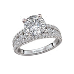 14K White Gold Split Row Semi-Mount Engagement Ring