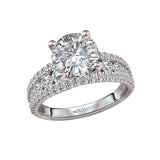 14K White Gold Split Row Semi-Mount Engagement Ring