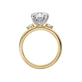 14K Yellow Gold Double-Domed Diamond Semi-Mount Engagement Ring