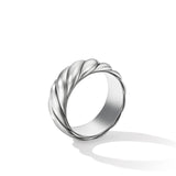 Sculpted Cable Contour Band Ring in Sterling Silver, 9mm