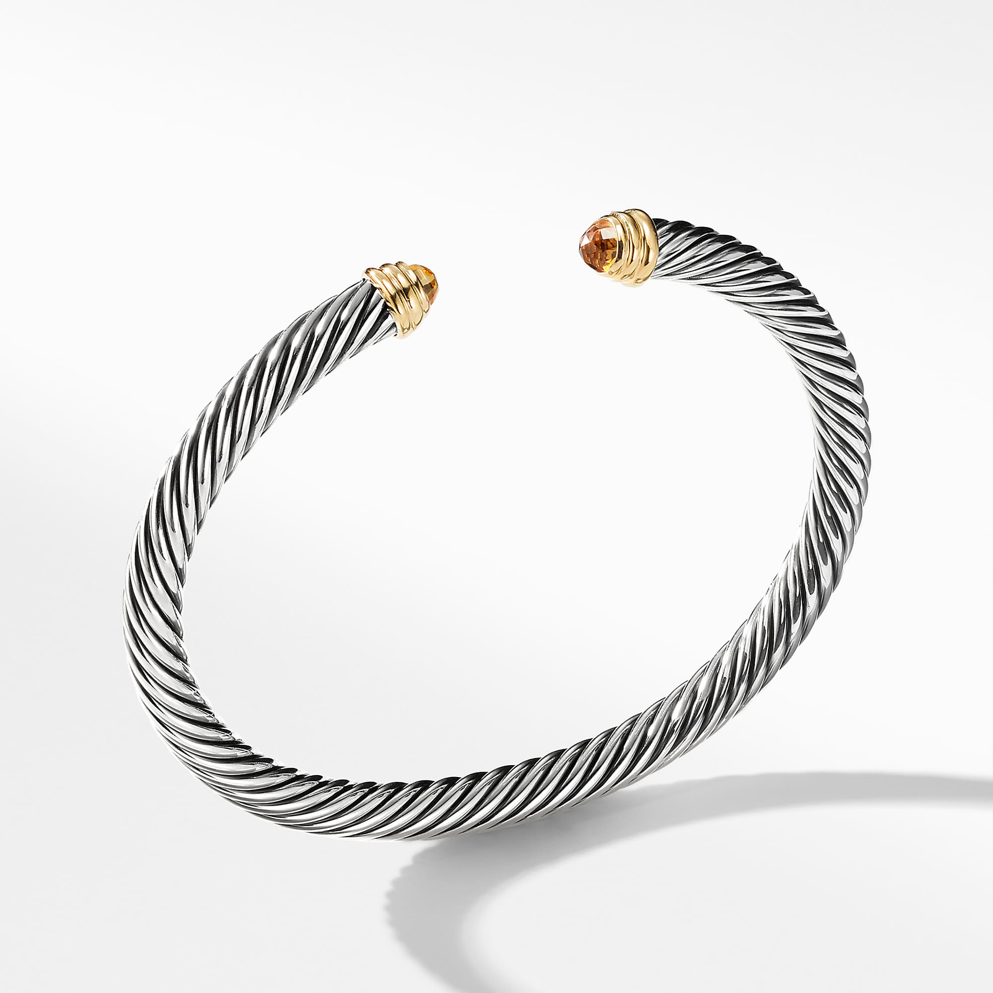 Cable Classics Bracelet in Sterling Silver with Citrine and 14K Yellow Gold