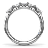 18K White Gold Emerald-Cut Diamond Wedding Band