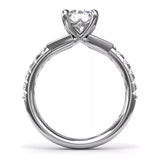 18K White Gold Tapered Baguette Diamond Semi-Mount Engagement Ring
