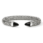 Sterling Silver and Black Onyx Spear 50 Flex Cuff Bracelet